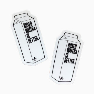 stickers of boxed water carton in 2-d style
