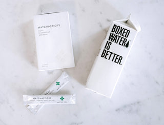 carton with matcha sticks