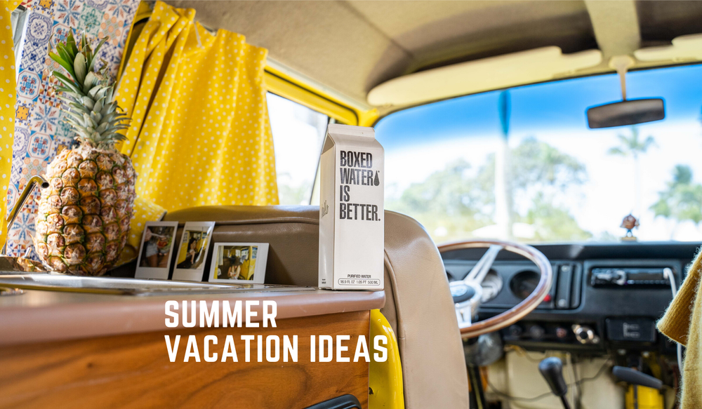 Inside of an RV. Headline text: Summer Vacation Ideas