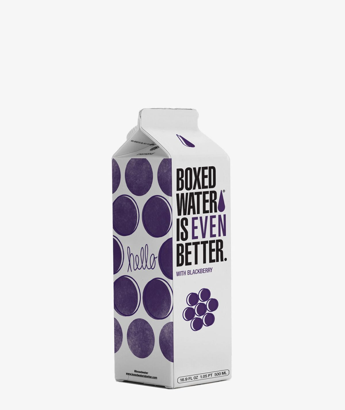 Blackberry flavored water carton