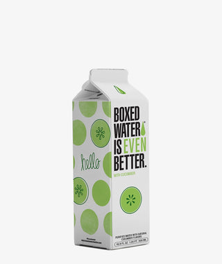 Angled Shot of Cucumber Boxed Water