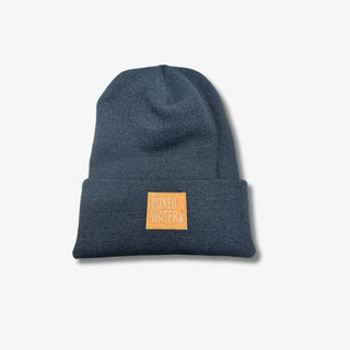 Leather Patch Beanie (No Pom Pom)