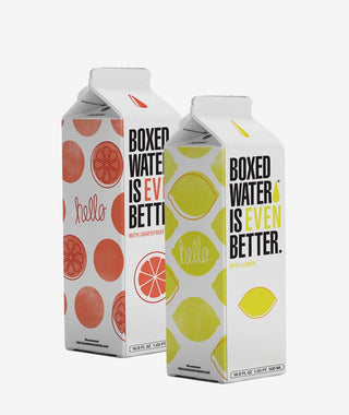 Grapefruit and Lemon flavored water cartons