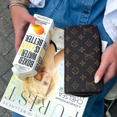 Mango Boxed Water magazine and purse layout. 