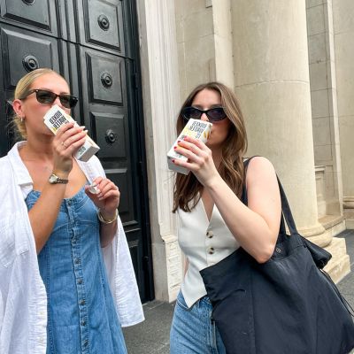 City girls sipping Mango Boxed Water