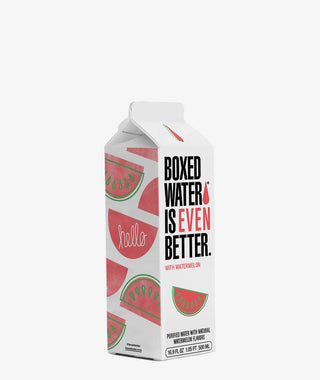 Angled Shot of Watermelon Boxed Water