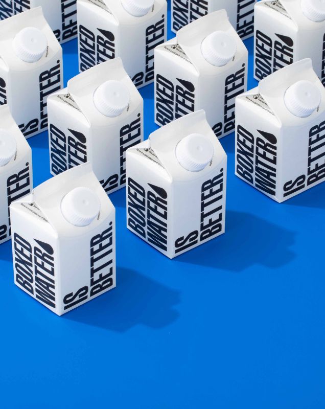 250ml cartons on blue background