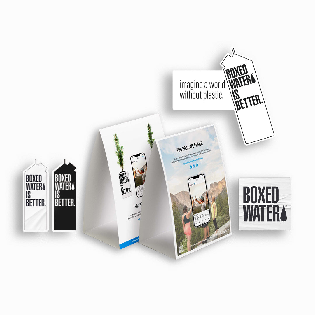 small wholesale kit with stickets, table tents and wall clings