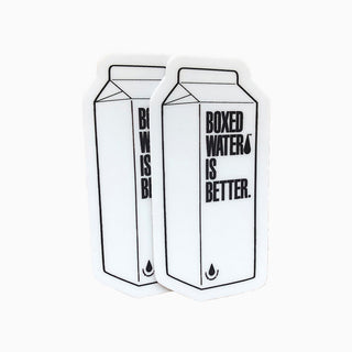 stickers of boxed water carton in 2-d style